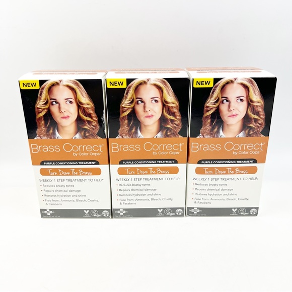 THREE Brass Correct by Color Oops Purple Conditioning Treatment Vegan 5 fl oz - Picture 1 of 2